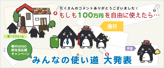 もしも100万円を自由に使えたら… みんなの使い道 大発表