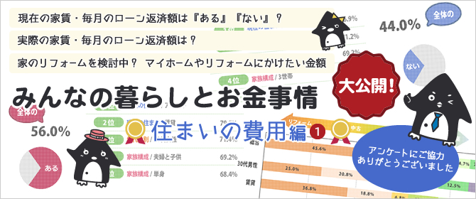 みんなの暮らしとお金事情大公開！ 住まいの費用編01